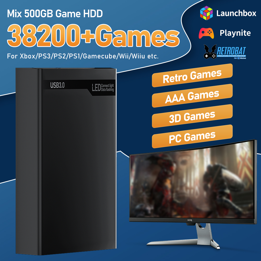 Gaming Console Os - Mix 500GB Gaming HDD Retro Video