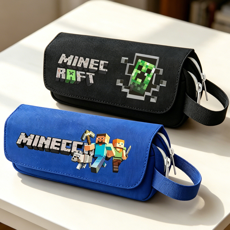Gaming Console With Minecraft - Pixel Game Pencil Case Cartoon Stationery
