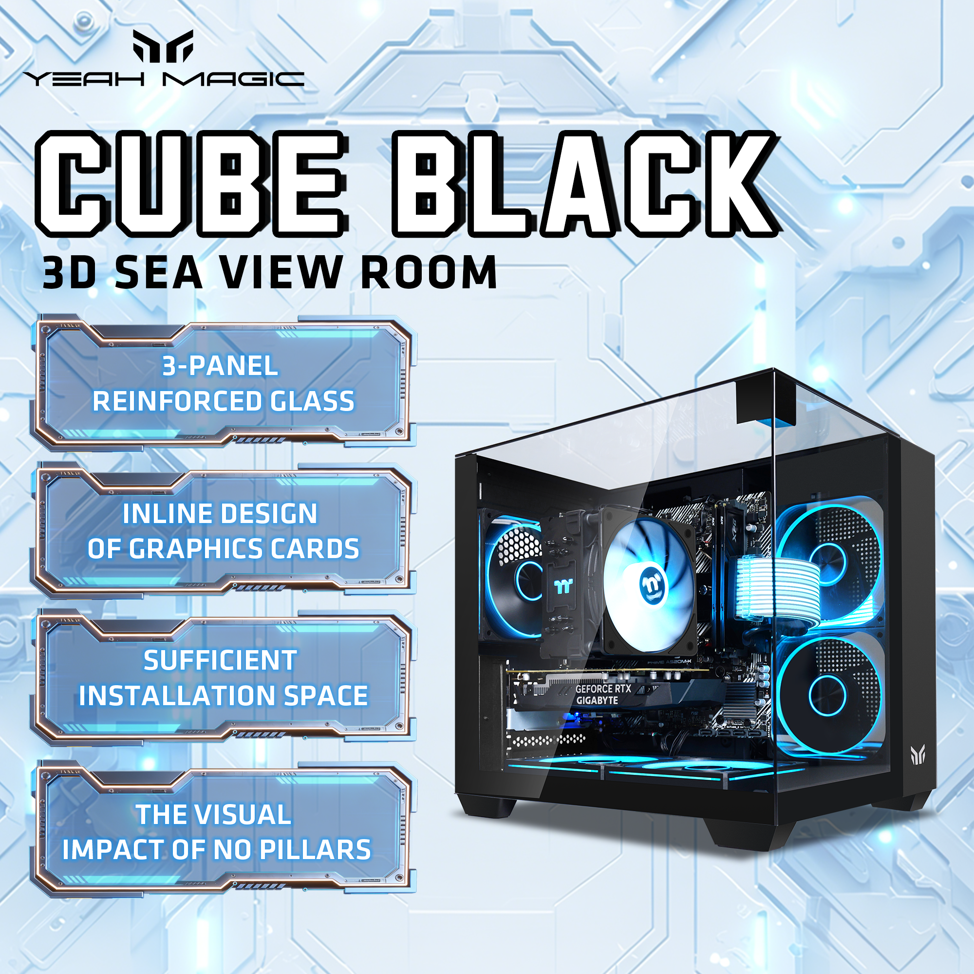 Gaming Console Cube - Yeah Magic Cube MATX High-Style Case