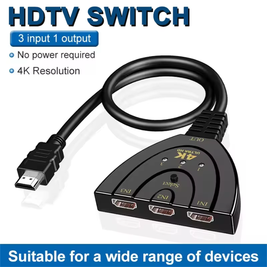 Gaming Console Monitor - 4K HDTV Splitter 3 In 1