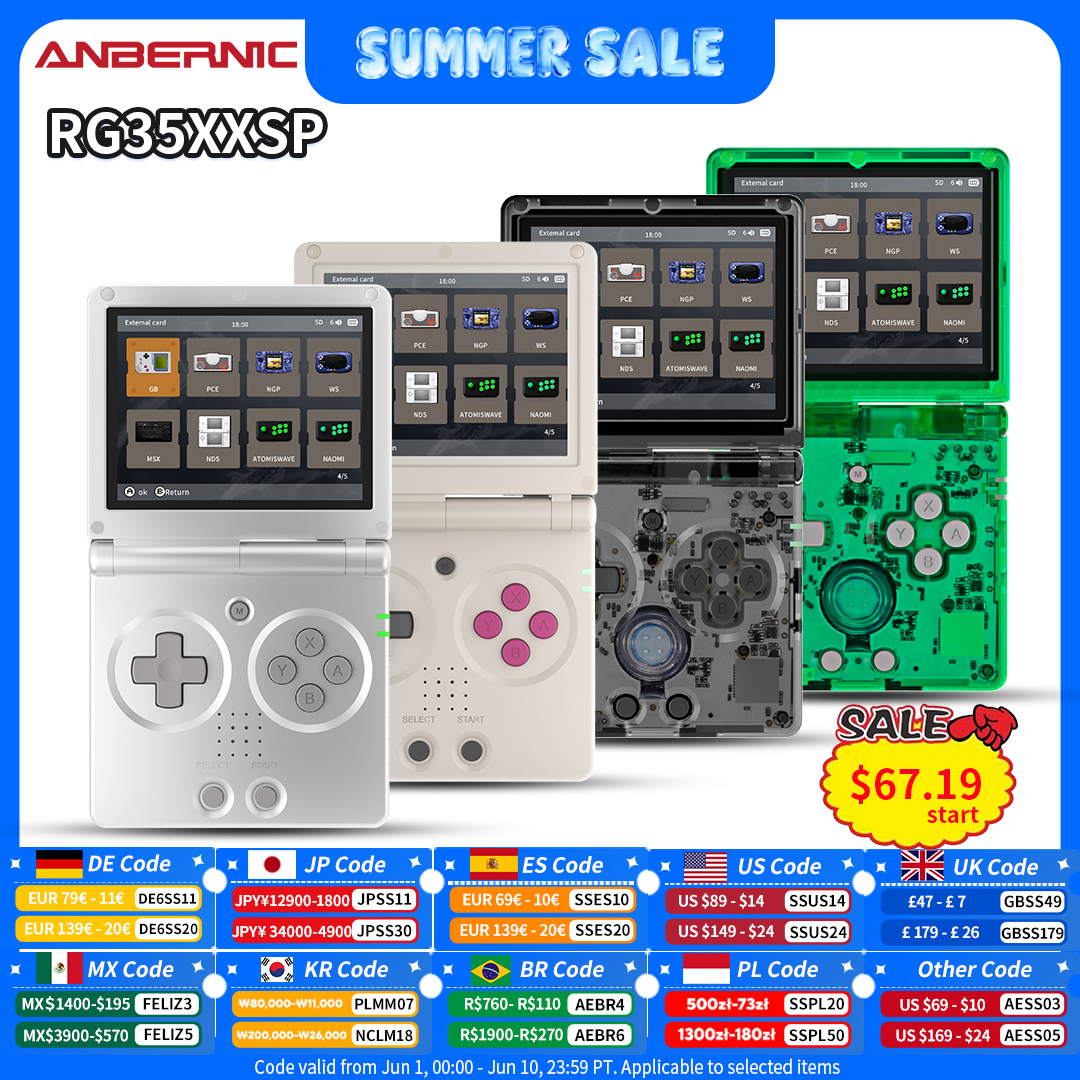 Gaming Console Bluetooth - Anbernic RG35XXSP Retro Flip Handheld Game