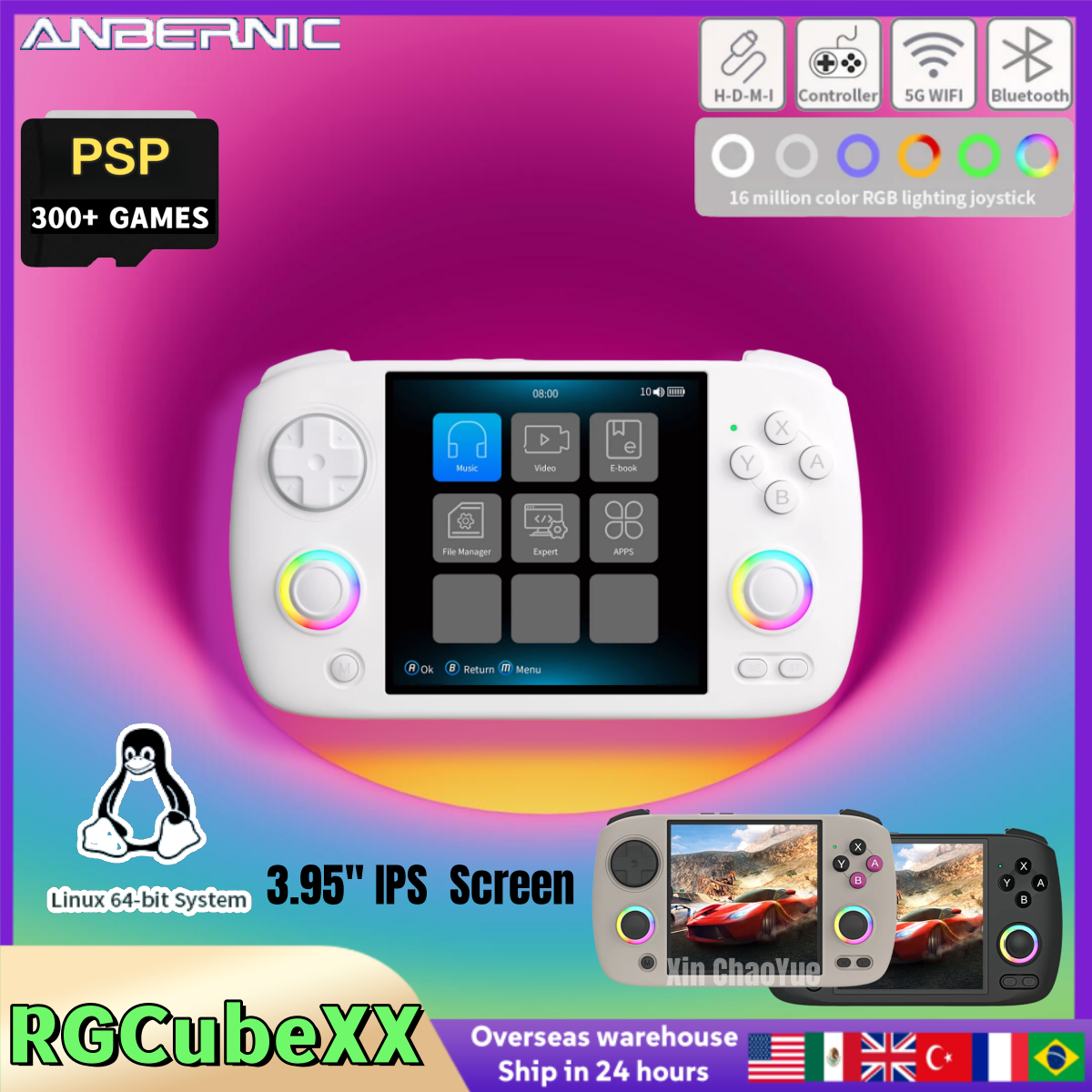 Gaming Console Cube - ANBERNIC RG CubeXX Retro Handheld Games