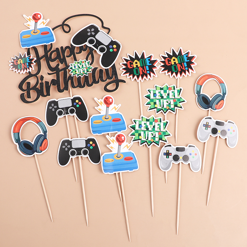 Headset Gaming Console - 13Pcs Video Retro Game Cake Toppers