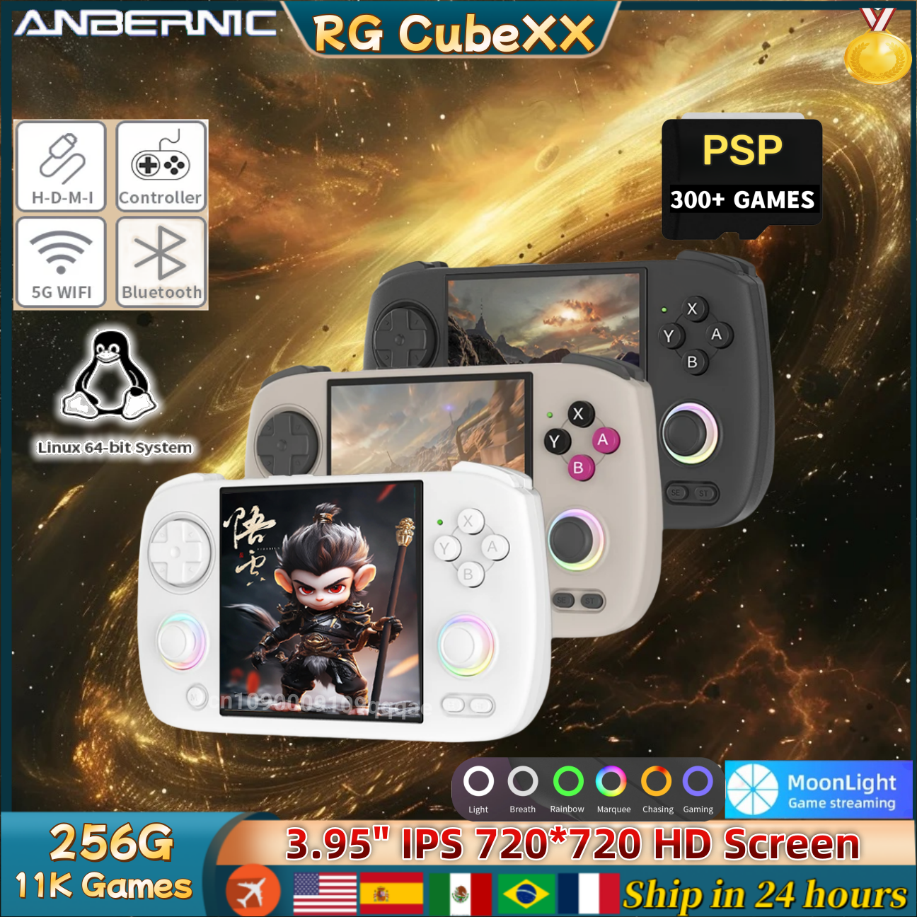 Gaming Console Cube - ANBERNIC RG CubeXX Handheld Game Console
