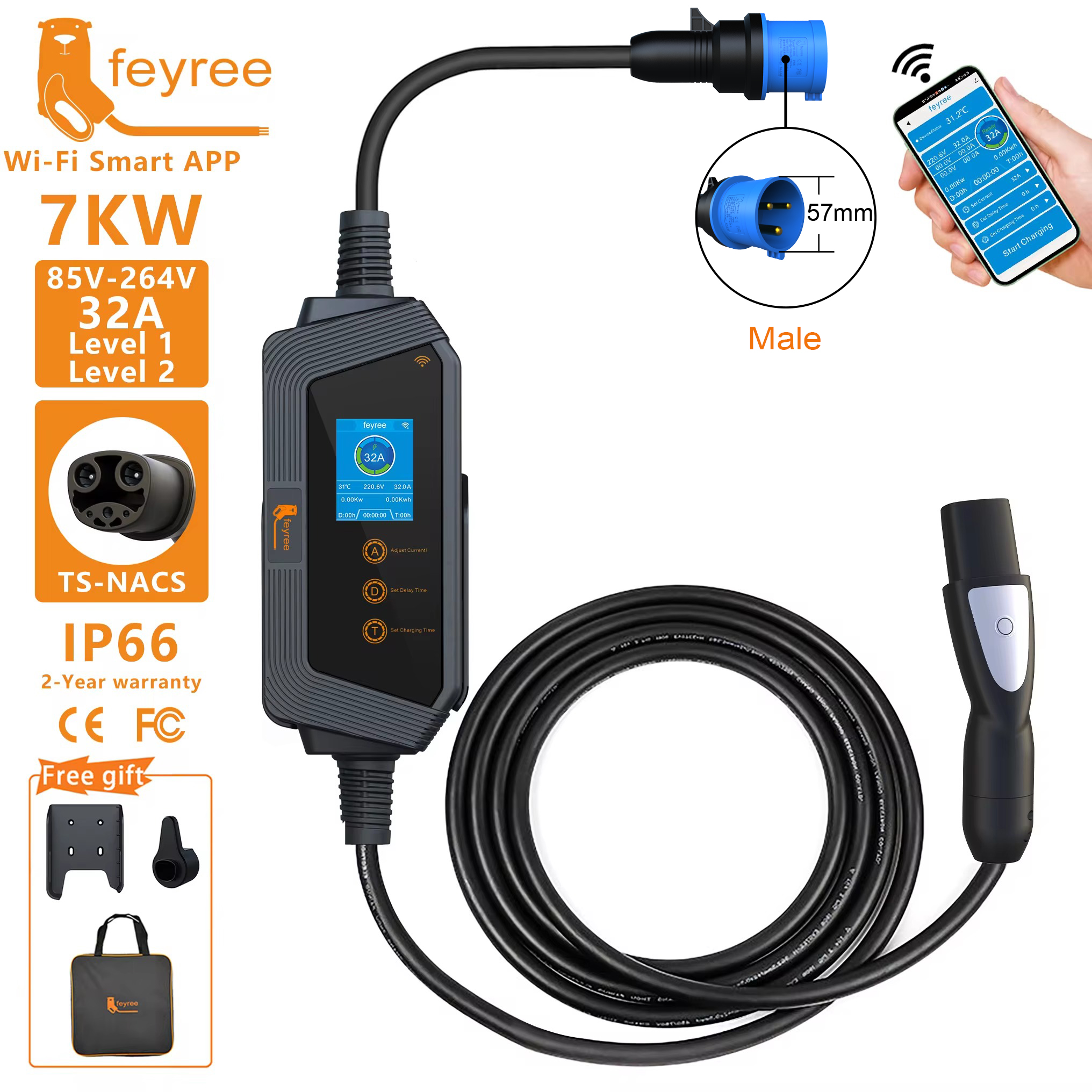 Pc Gaming Handheld Console - feyree Portable EV Charger with TS-NACS