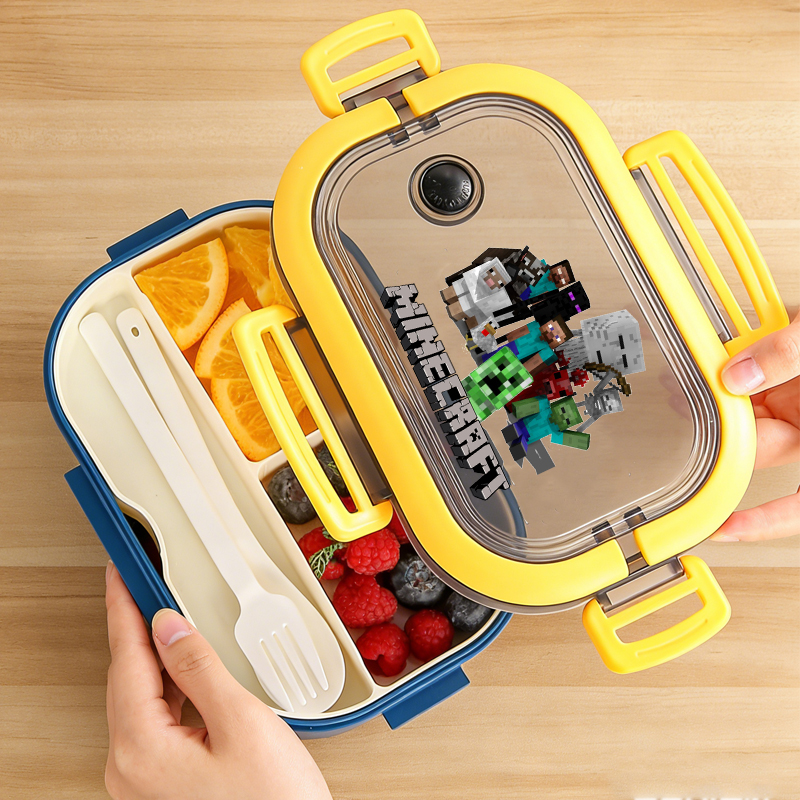 Gaming Console With Minecraft - Minecrafted Bento Lunch Box Game Figures