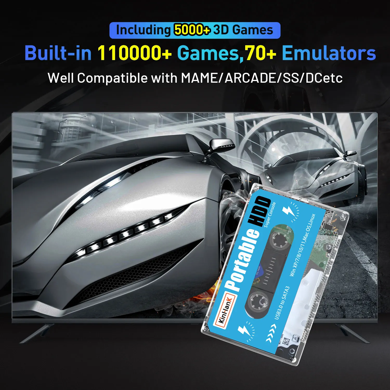 KINHANK 500G Gaming HDD Super  - Gaming Console Os ulasan dan harga