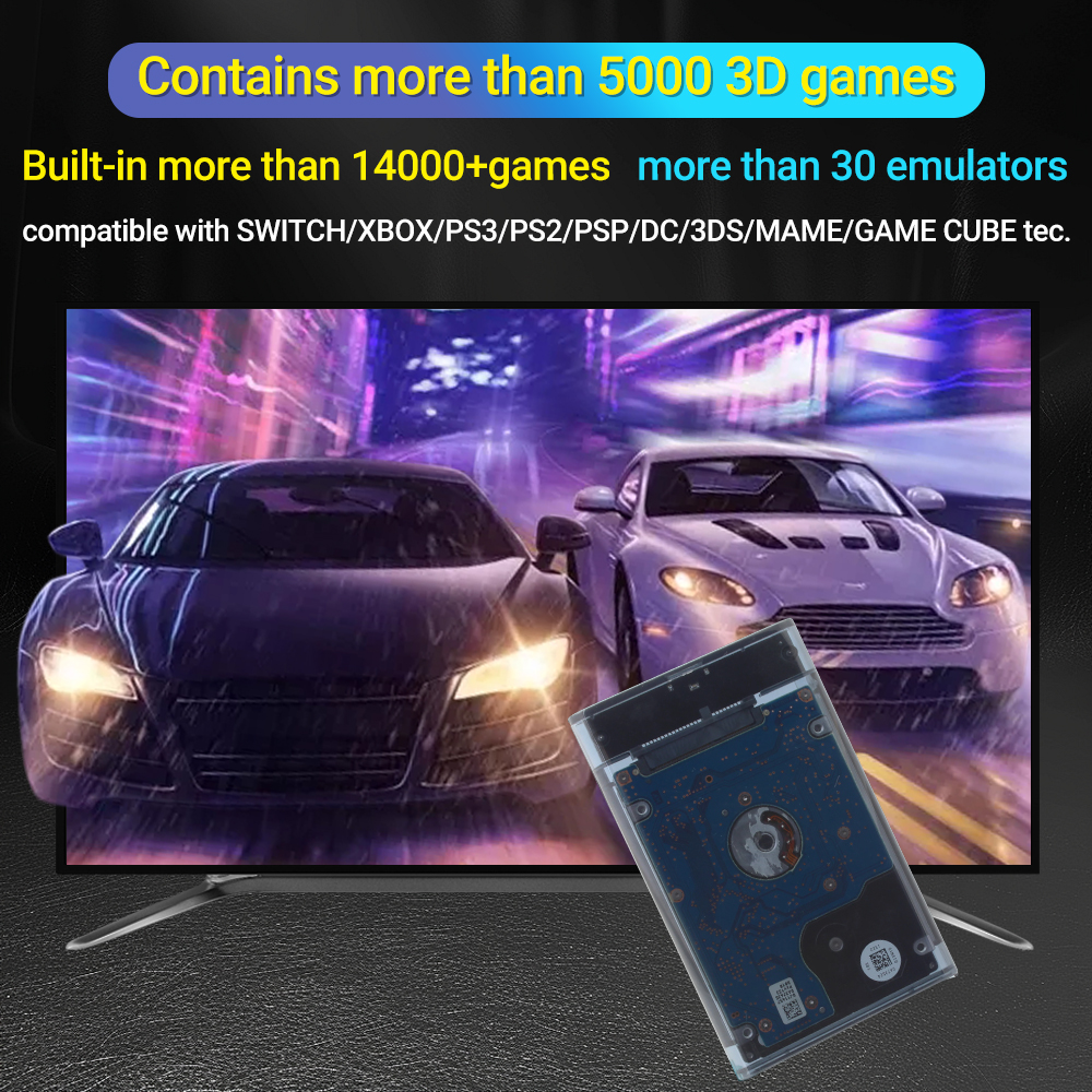 PEAPRIT 500G Gaming HDD Retro  - Gaming Console Os ulasan dan harga
