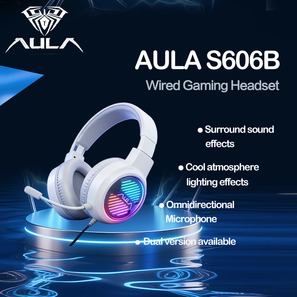 AULA S606B Wired Gaming Headse - Gaming Console Vr Headset ulasan dan harga