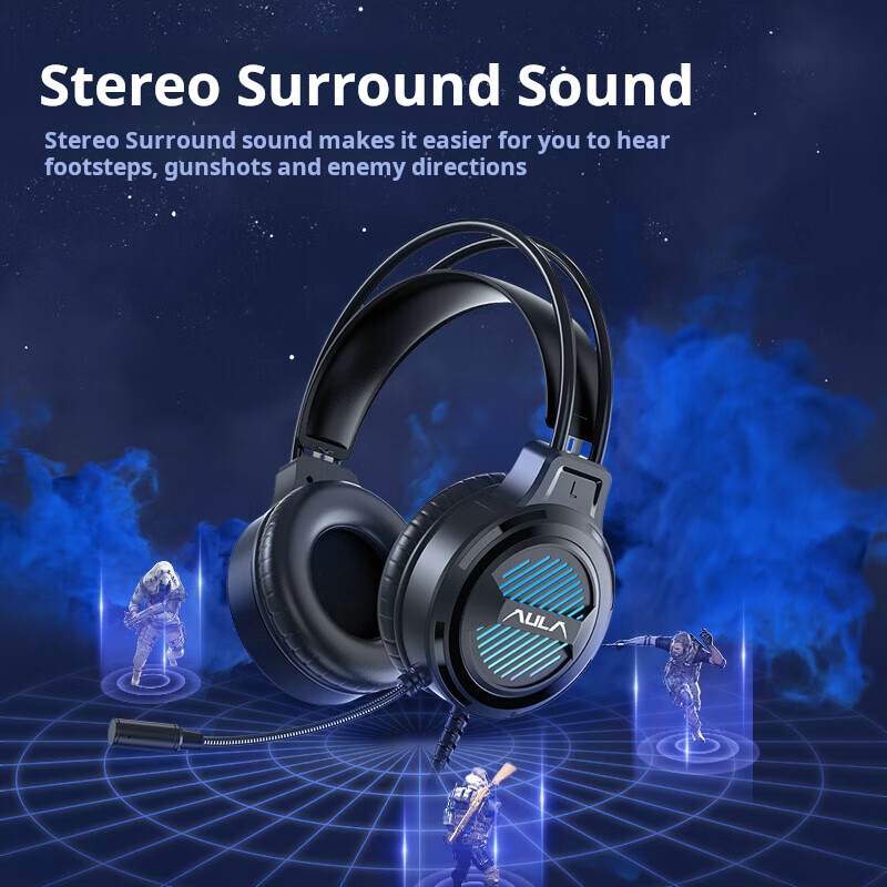 AULA S606B Wired Gaming Headse - Gaming Console Vr Headset ulasan dan harga