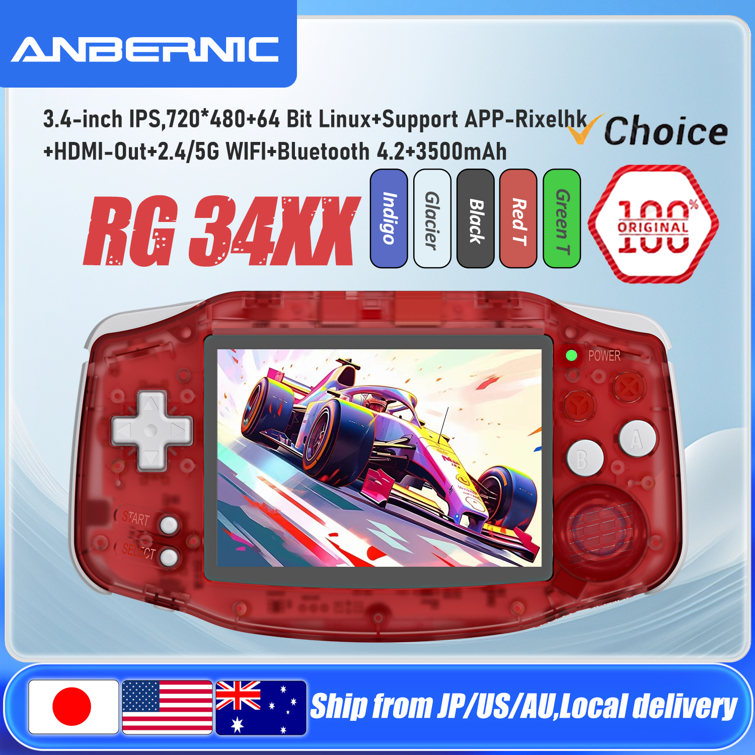 ANBERNIC RG34XX Handheld Game  - Gaming Console Bluetooth ulasan dan harga