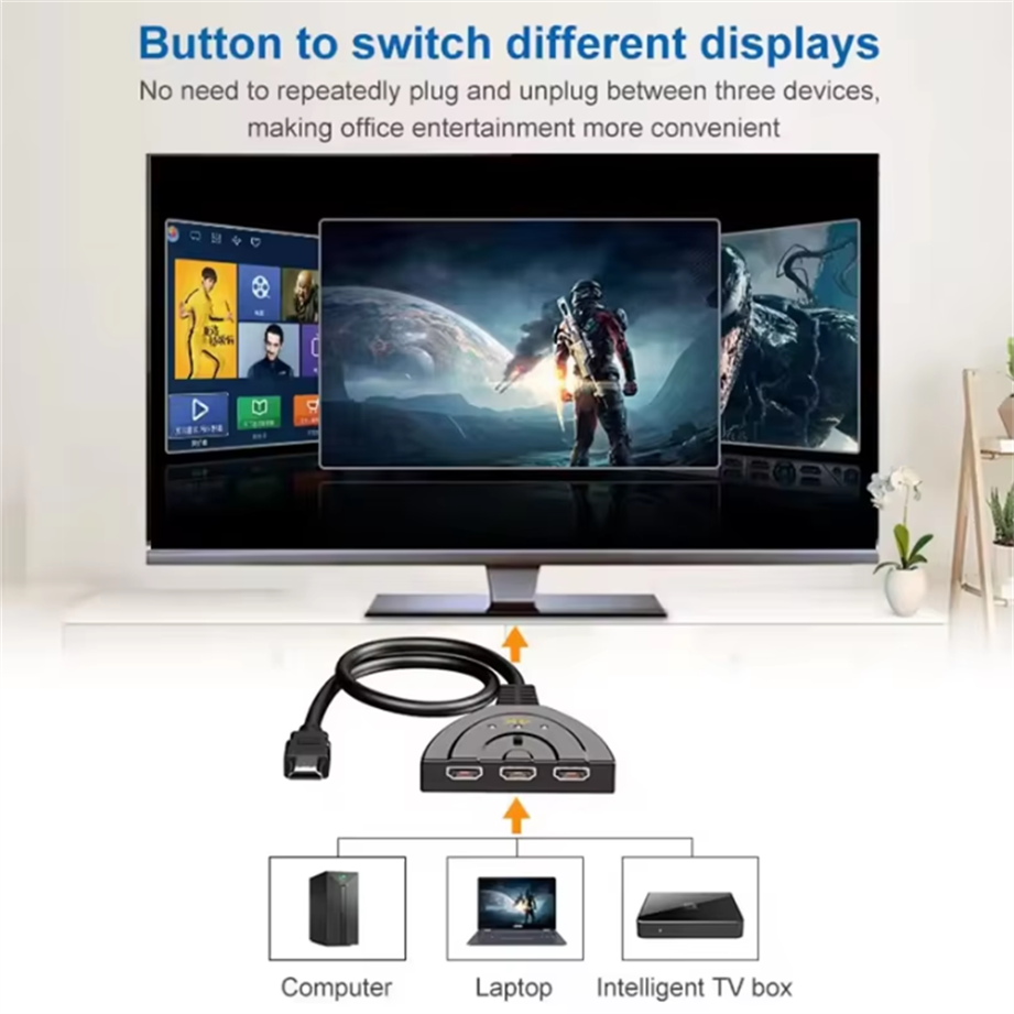 4K HDTV Splitter 3 In 1 Out 3  - Gaming Console Monitor ulasan dan harga