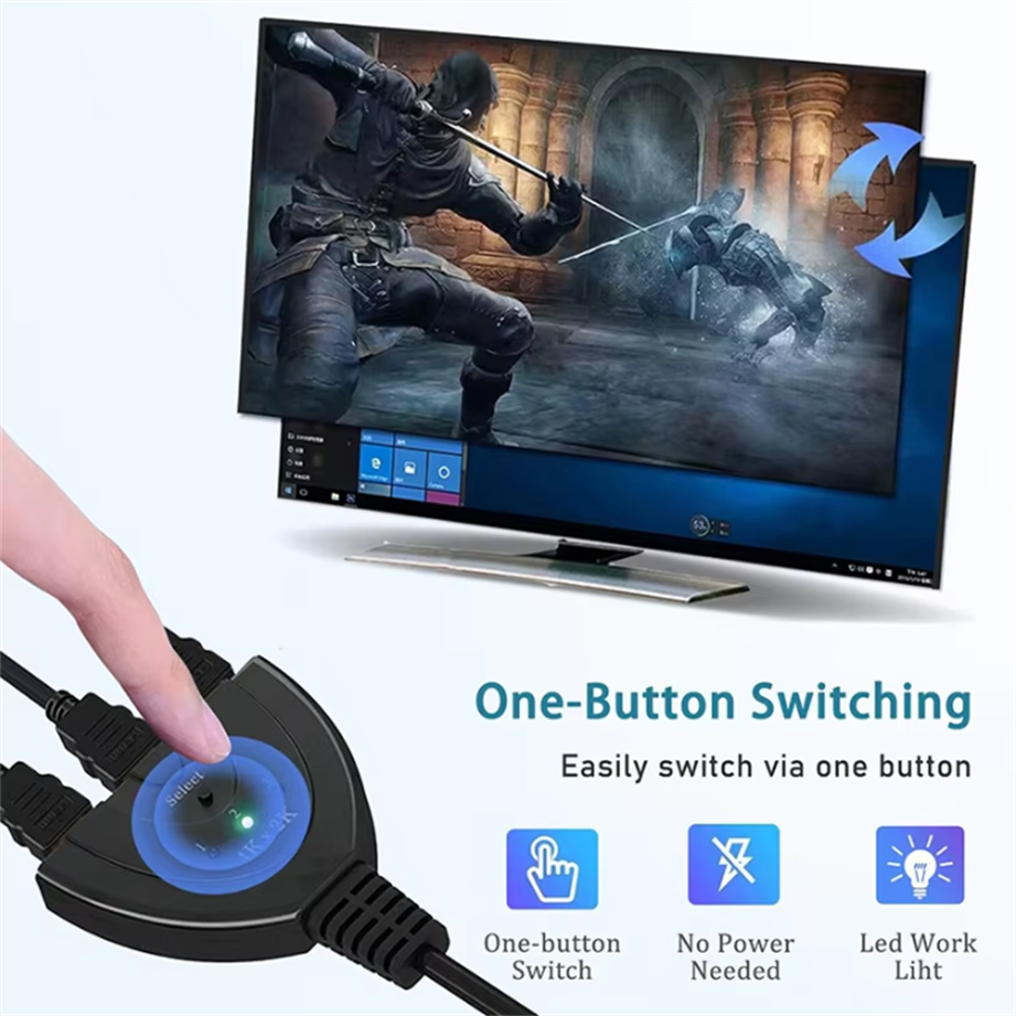 4K HDTV Splitter 3 In 1 Out 3  - Gaming Console Monitor ulasan dan harga