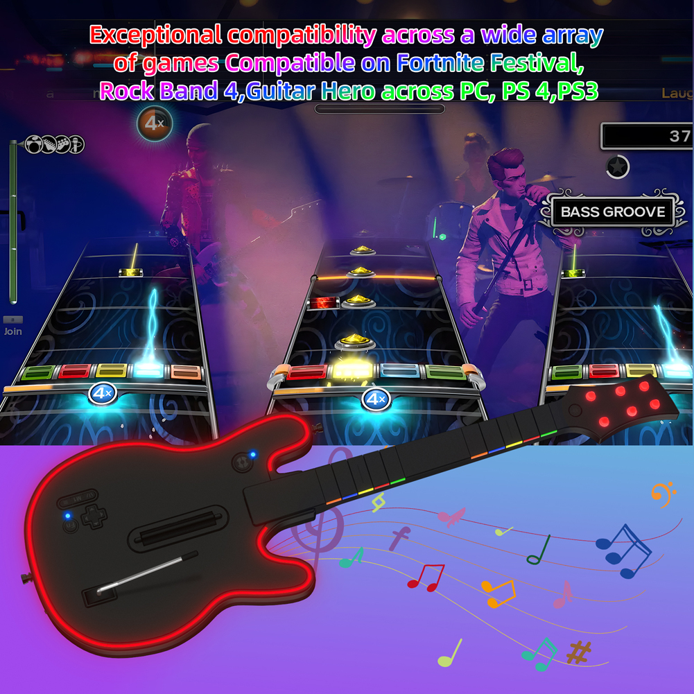 Wireless Guitar Controller 2.4 - Gaming Console Ps3 ulasan dan harga