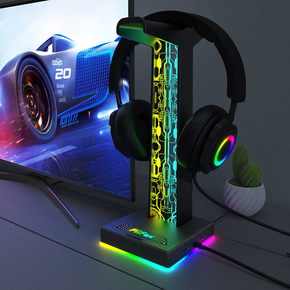 RGB Gaming Headphone Stand Dua - Headset Gaming Console ulasan dan harga