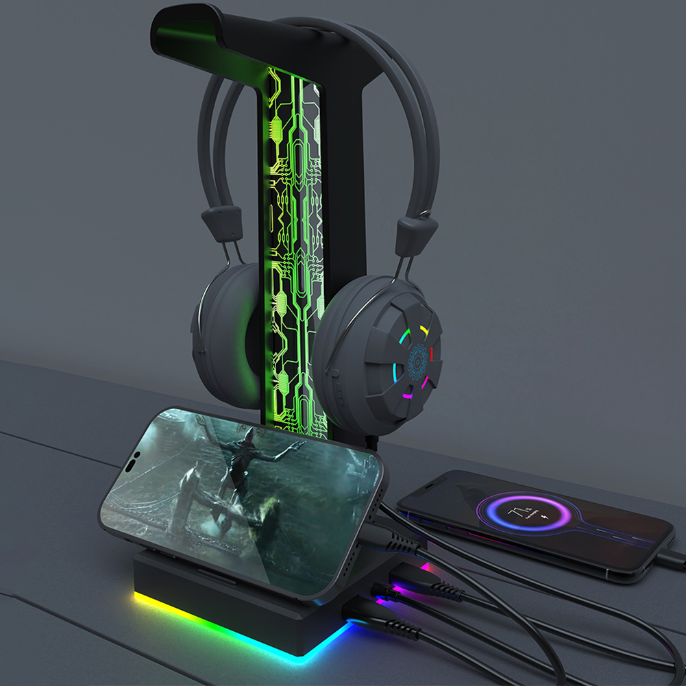 RGB Gaming Headphone Stand Dua - Headset Gaming Console ulasan dan harga