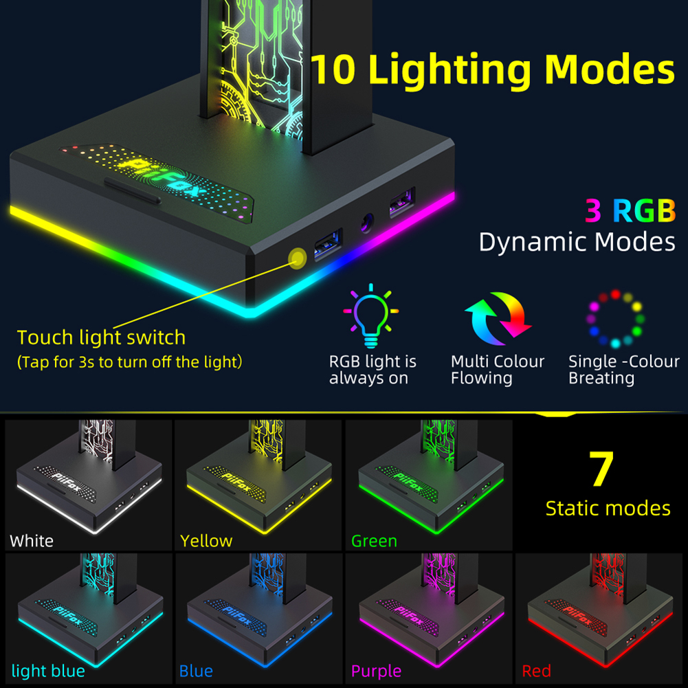 RGB Gaming Headphone Stand Dua - Headset Gaming Console ulasan dan harga